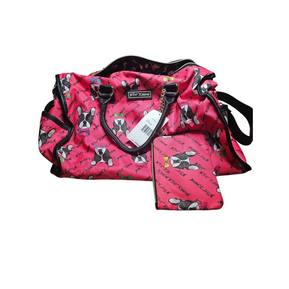 Betsey Johnson 18x13x10 Boston Terrier Duffle Bag